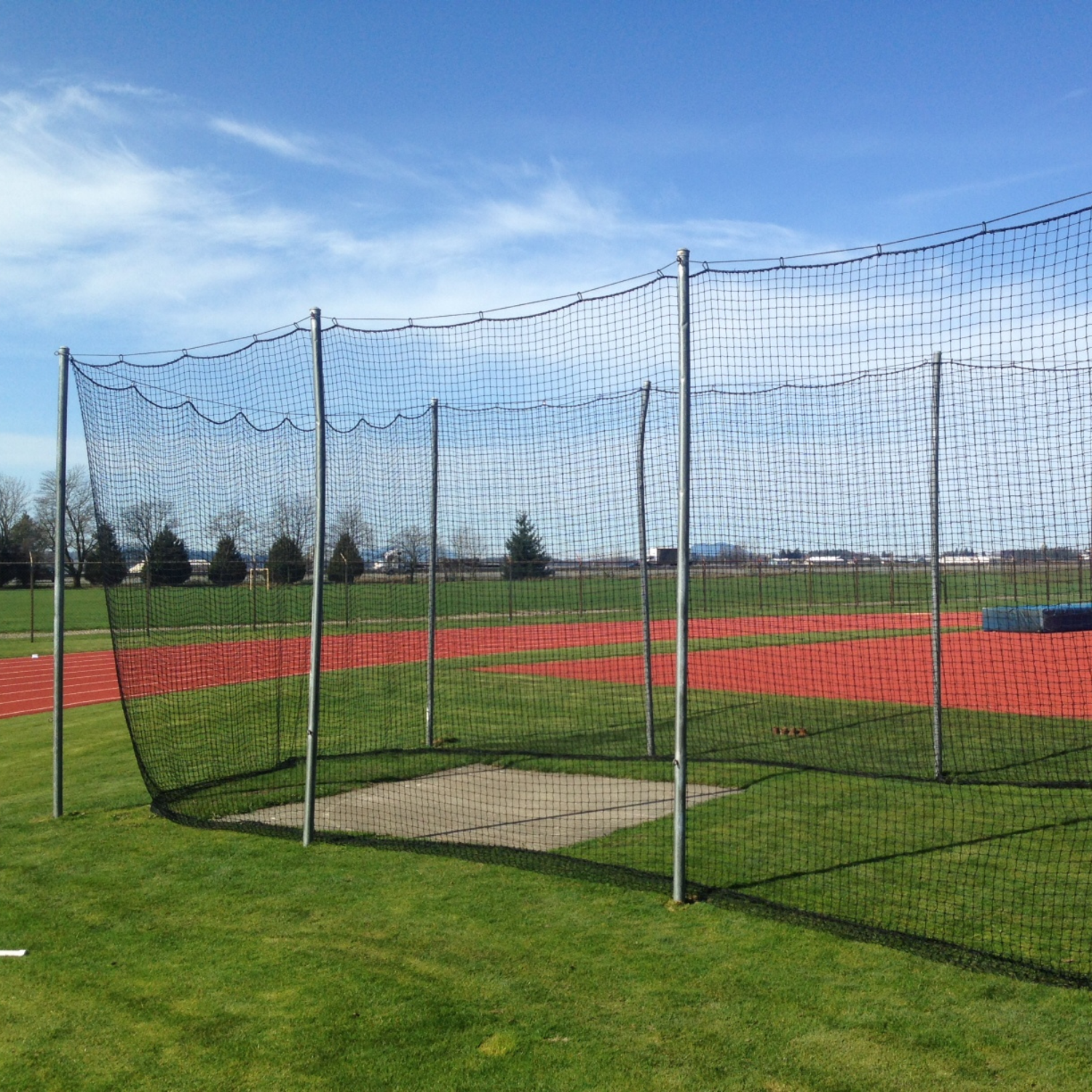 custom netting solution for a school discus net cage